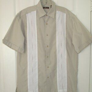 Cafe Luna Mens S/S Tan Retro Hawaiian Bowling Shirt NWOT - Size Mediium